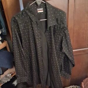Black Polka Dot Button-Up Shirt